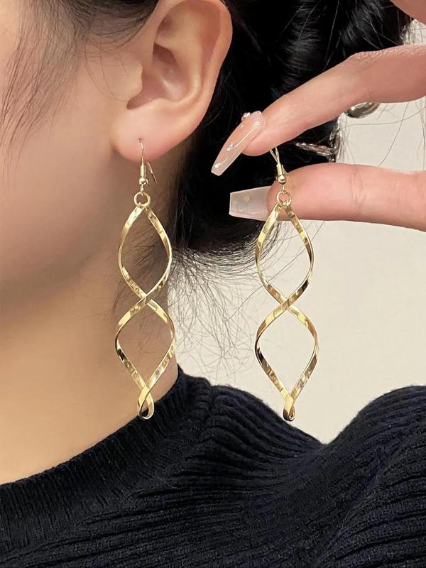 Women's Fashionable Spiral Shaped Dangle Earrings, Elegant Minimalist Dangle Earrings for Party, Daily Decor, Trendy All-match Vintage Jewelry As Birthday Gift