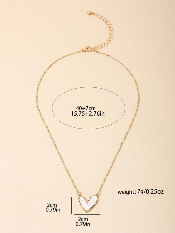 Women's Cute Trendy Pendant Necklace with Heart Design for Gift, Elegant Necklace for Daily & Party Decoration, Fashion Accessories As Gift without Box Gift