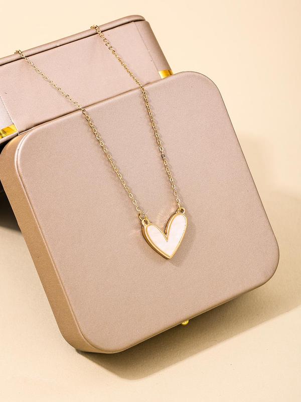 Women's Cute Trendy Pendant Necklace with Heart Design for Gift, Elegant Necklace for Daily & Party Decoration, Fashion Accessories As Gift without Box Gift