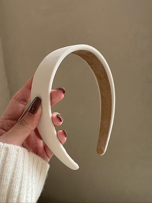 Solid Color Wide Band Hair Hoop, Elegant Hair Accessories for Women & Girls, Minimalist Headwear Suitable for Thick Hair