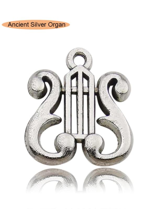 Retro Style Music Note & Guitar & Saxophone & Microphone & Organ Design Pendant, Creative DIY Jewelry for Women & Men, DIY Jewelry Accessories for Necklace & Bracelet Making