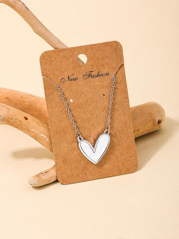 Women's Cute Trendy Pendant Necklace with Heart Design for Gift, Elegant Necklace for Daily & Party Decoration, Fashion Accessories As Gift without Box Gift