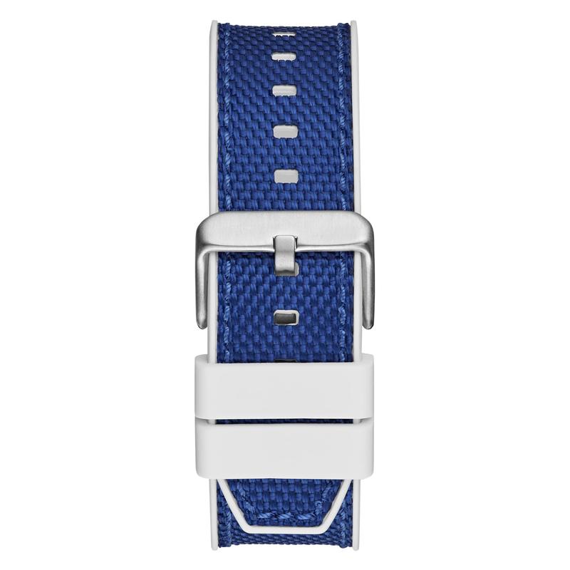 GUESS Male Blue and Silver-Tone Chronograph Watch