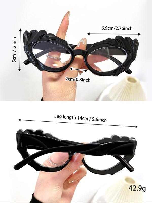 Unisex Simple Style Plain Color Irregular Frame Eyeglasses, Trendy Casual Eyeglasses for Everyday Use, Fashion Accessories for Outdoor Activities