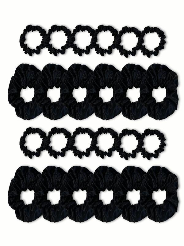 Women's Casual Minimalist Hair Scrunchies, 24pcs set Trendy Elastic Soft Ponytail Holders, Chic All-match Hair Accessories for Hairstyle Decor