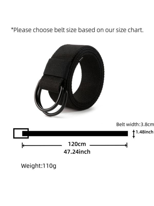 2024 New Style Tactical Canvas Men Belt, High Quality Unisex Double D-ring Buckle Waistband, Casual Canvas Belt for Jeans, Fashion Accessories for Daily Wear