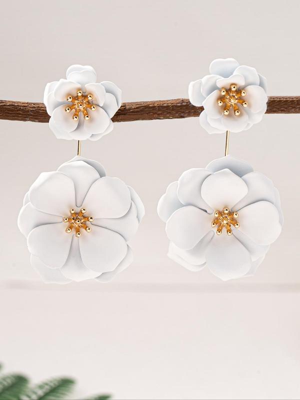 Fashion Flower Design Dangle Earrings, Fashion Jewelry for Party, Daily Clothing Decor, Trendy All-match & Exquisite Jewelry for Birthday Gift