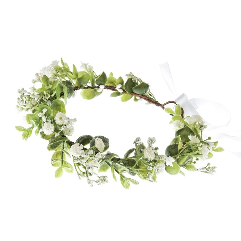 Bridal Green Leaf flower Crown Eucalyptus Floral Headband Wedding Festivals Photo Props (E Eucalyptus)