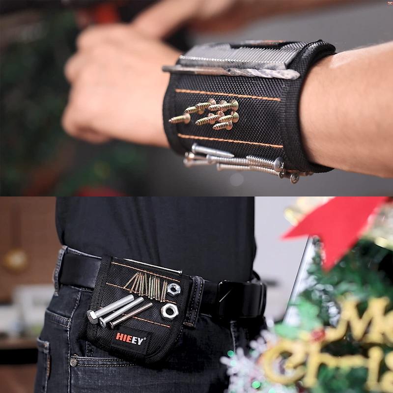 2-Pack Magnetic Wristbands for Holding Screws - Tool Belt Gadget for Men & Women, Christmas Gifts for Him, Husband, with Gift Box