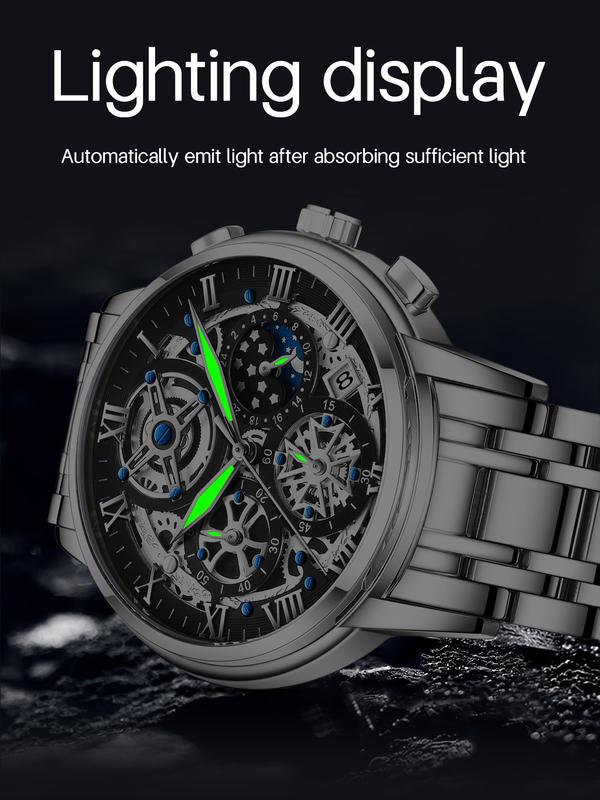 Lige Men's Business Watch with Multiple Dials, Waterproof, and Night Glow chronograph watch analog  watch luxury  watches Men's Stainless