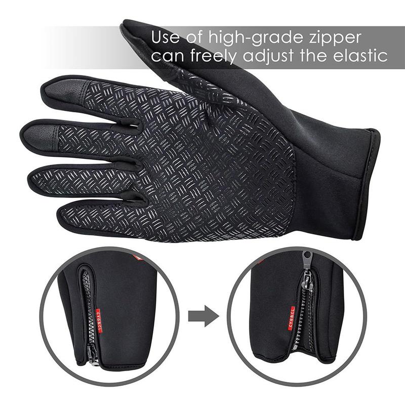 Winter Women Men Extreme Cold Weather Touch Screen Gloves with Non-Slip Silicone Gel Ultimate Water Repellent Windproof Thermal Gloves