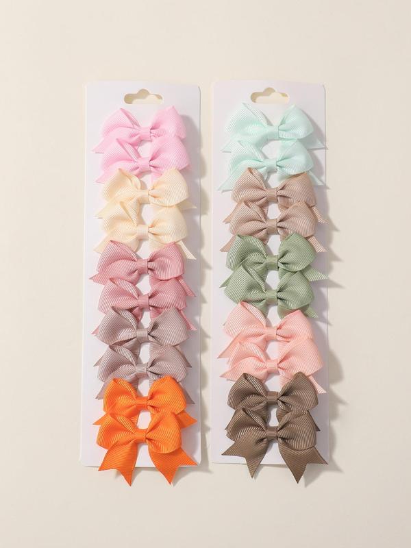 Bowknot Design Hair Clips As Gift, Simple Plain Color Hair Clips, Temperament Seamless Bangs Clip for Party, Daily, Back To School Fall Outfits Fall Freshness