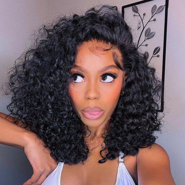 Amanda Hair Glueless Fashion Short Afro Curly Bob Lace Wig Choice 13*4 6*4 100% Human Brazilian Hair Curly Hair Bob Wigs