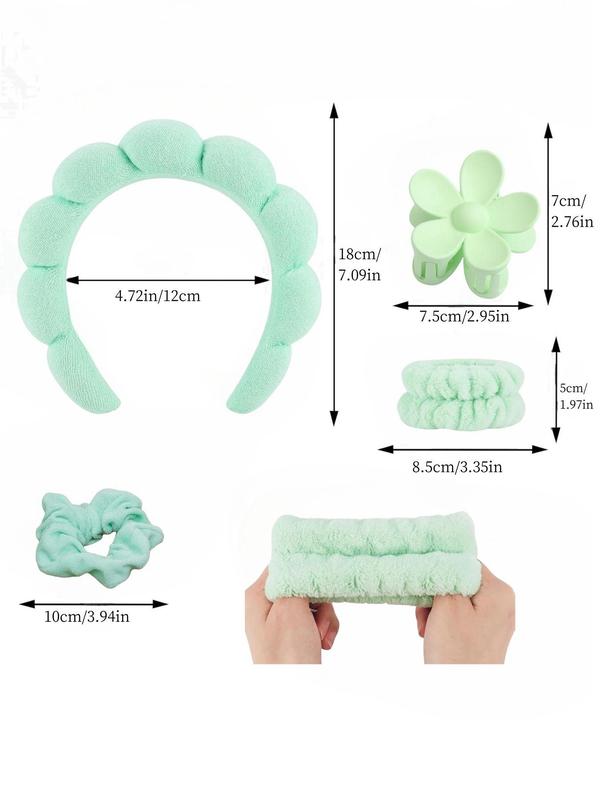 Cute Hair Accessories Sets, 6counts set Hair Tie & Wristband & Hair Hoop & Hair Claw for Women & Girls, Summer Fashion Women Accessories for Daily Face Wash and Makeup