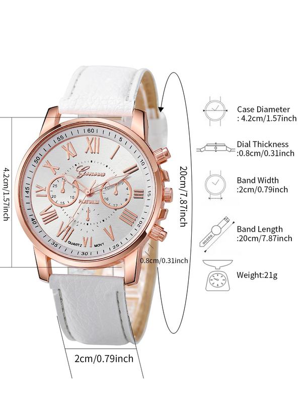 Women's Round Dial Quartz Watches, with Heart Charm Bracelet Set, without Box, Fashion Analog Watch for Party, Daily Clothing Decor, Exquisite Watch for Gift