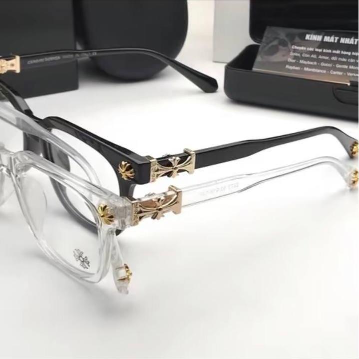 Chrome H Fashion Eyeglasses for Men and Women, Suitable for All Face Shapes, Square Frame Retro Eyeglasses, Ideal Gift Unisex Chrome