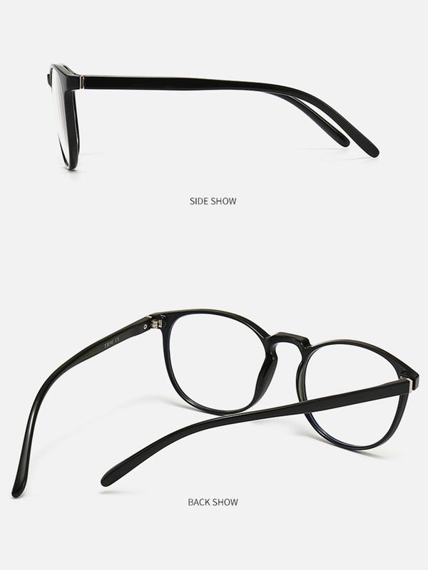 Unisex Simple Style Mixed Color Full Frame Eyeglasses, 2024 New Style Trendy Casual Lens Removable Design Eyeglasses for Everyday Use, Fashion Accessories for Outdoor Activities