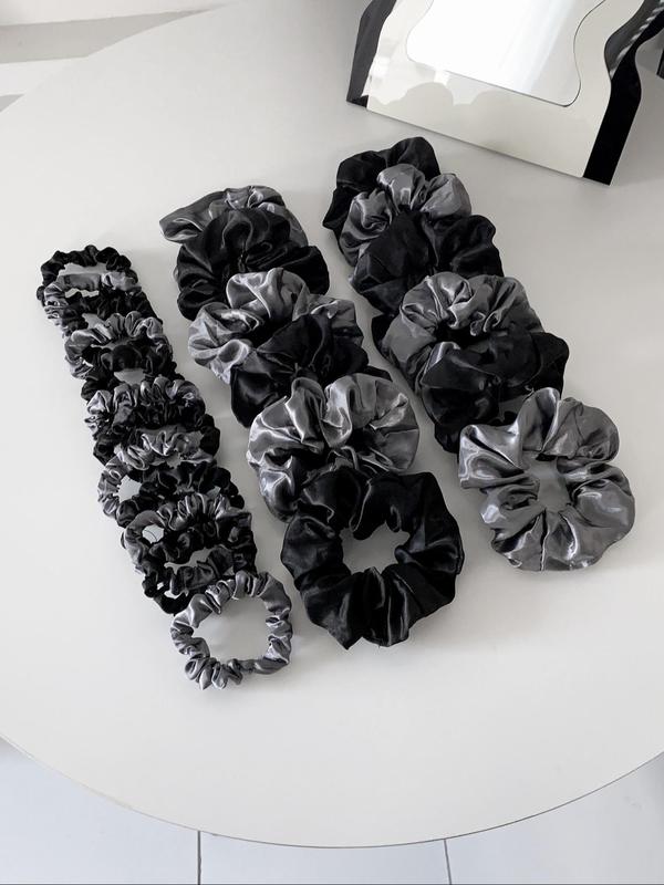 Women's Casual Minimalist Hair Scrunchies, 24pcs set Trendy Elastic Soft Ponytail Holders, Chic All-match Hair Accessories for Hairstyle Decor