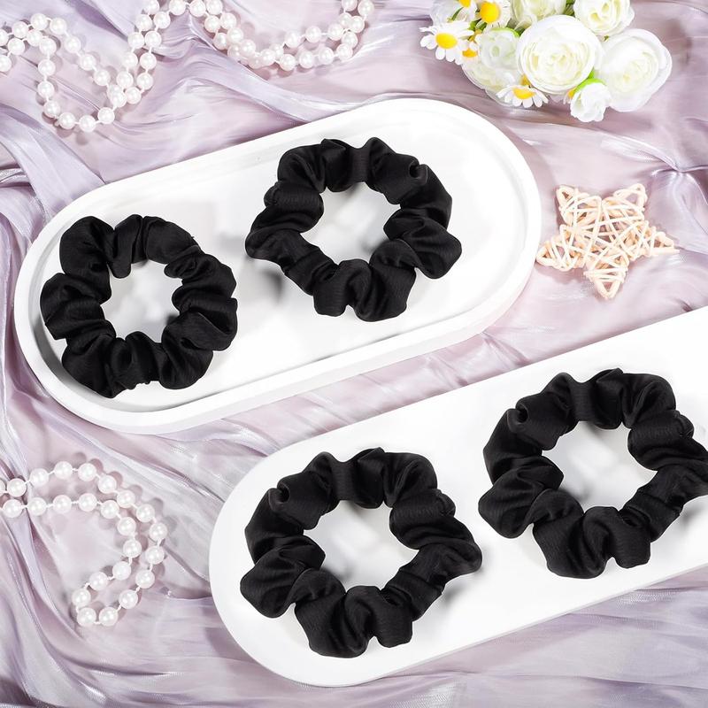 8 Pack Satin Silk Scrunchies for Women, Silk Hair Ties Silk Scrunchies Black Hair Scrunchies for Women Teen Girl Gifts Trendy Stuffers