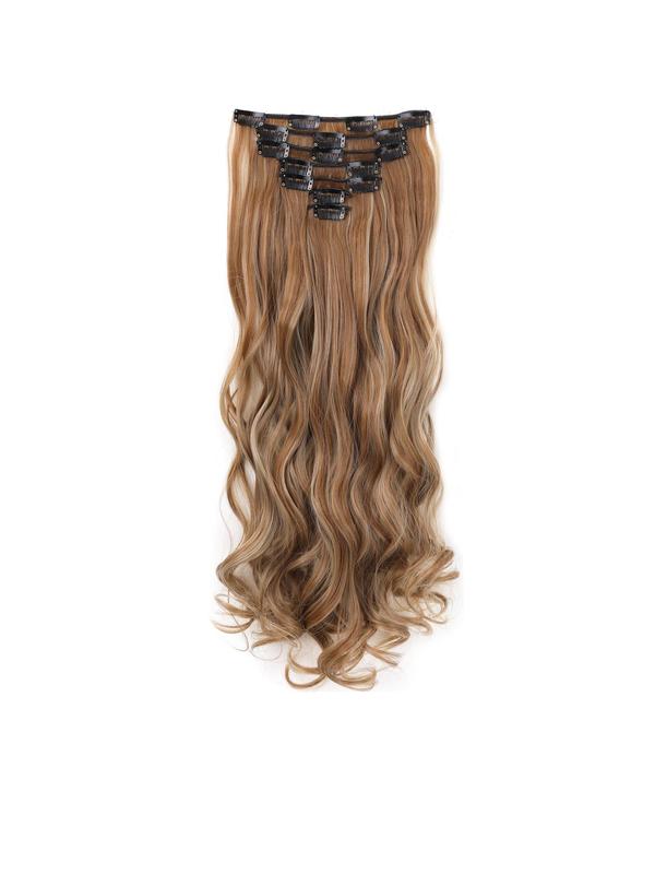 22 Inch Long Wavy Clip-in Hair Extensions, Natural Soft Hair Extensions for Women & Girls, Synthetic Hairpiece for Daily & Party Hairstyle Ideas