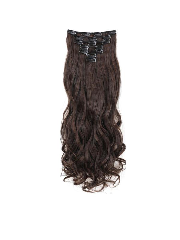 22 Inch Long Wavy Clip-in Hair Extensions, Natural Soft Hair Extensions for Women & Girls, Synthetic Hairpiece for Daily & Party Hairstyle Ideas