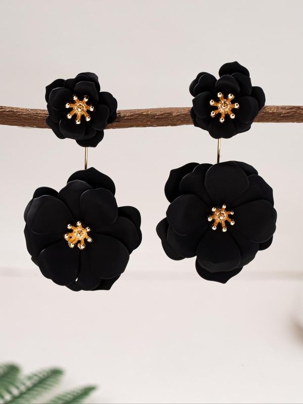 Fashion Flower Design Dangle Earrings, Fashion Jewelry for Party, Daily Clothing Decor, Trendy All-match & Exquisite Jewelry for Birthday Gift