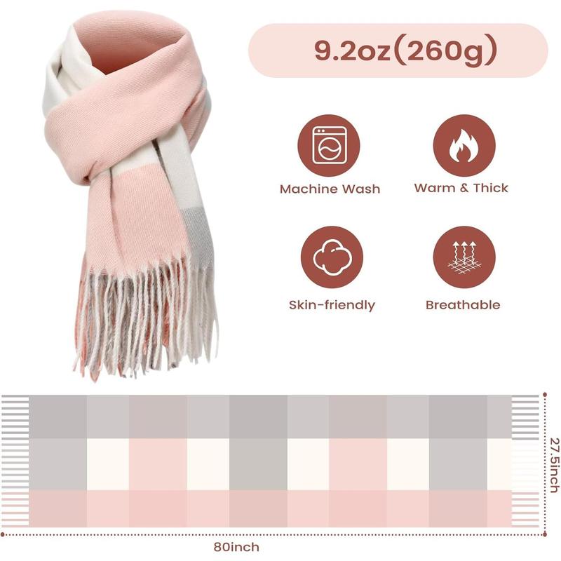 Scarf for Women - Winter Scarf for Women Fashion Cashmere Feel Plaid Scarfs for Women