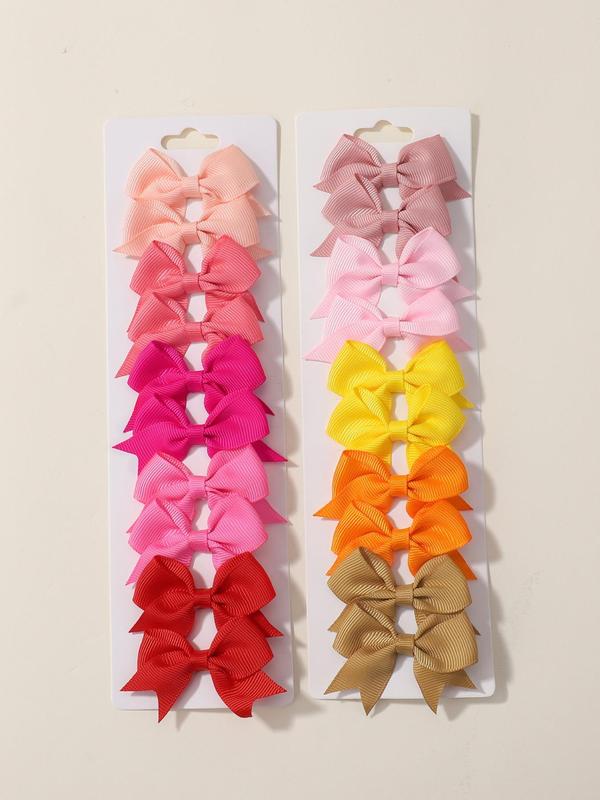 Bowknot Design Hair Clips As Gift, Simple Plain Color Hair Clips, Temperament Seamless Bangs Clip for Party, Daily, Back To School Fall Outfits Fall Freshness