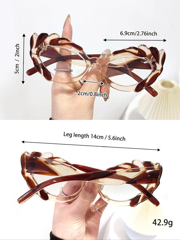 Unisex Simple Style Plain Color Irregular Frame Eyeglasses, Trendy Casual Eyeglasses for Everyday Use, Fashion Accessories for Outdoor Activities