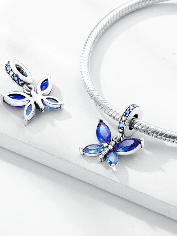 Butterfly Design Artificial Zircon Inlaid Pendant, Fashionable Jewelry Accessories for Women & Girls, Trendy All-match & Exquisite Jewelry As Gift