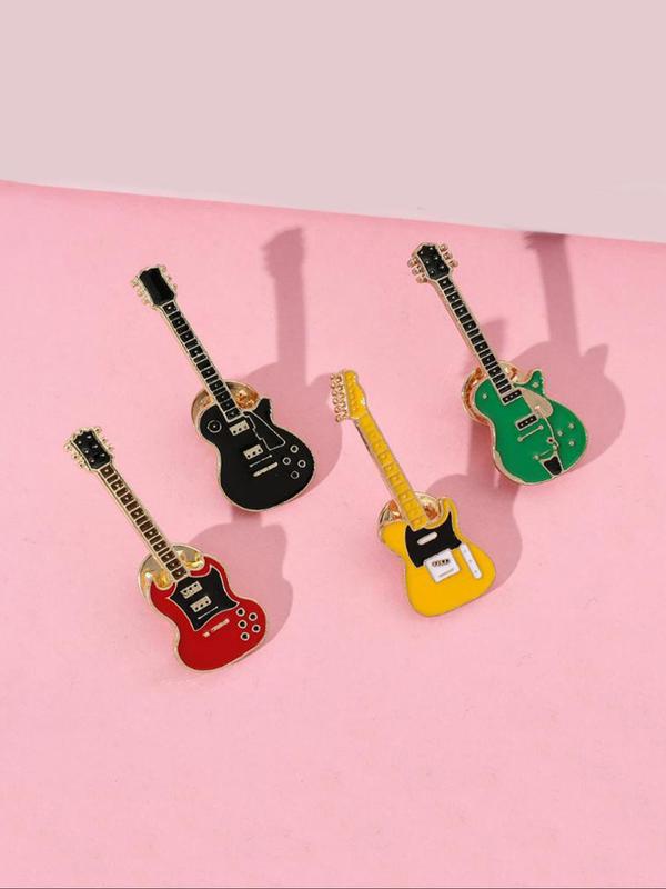  Cute Electric Guitar Design Brooch, Fashionable Clothes Accessories for Men & Women for Birthday Gift,  Enamel Pin Suitable for Backpacks, Jeans, Scarves, Hats Decoration