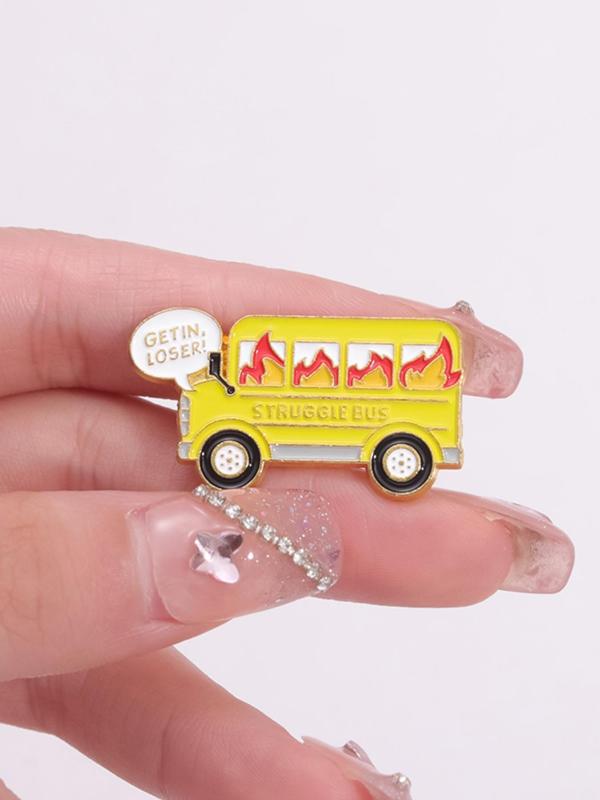 Bus Design Brooch, Cute Bus Badge for Women & Men, Fashion Brooch for Daily Clothing Decor, Trendy All-match & Exquisite Brooch for Birthday Gift