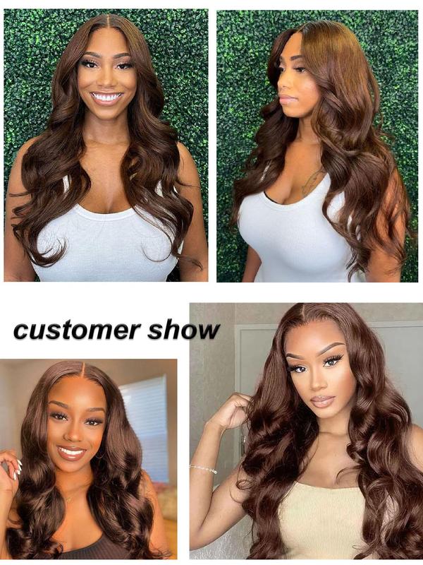 26 Inch Brown Long Wavy Wigs for Women, Gorgeous Fluffy Wigs without Bangs, Synthetic Wigs Middle Part Natural Looking Wigs for Daily Party Use