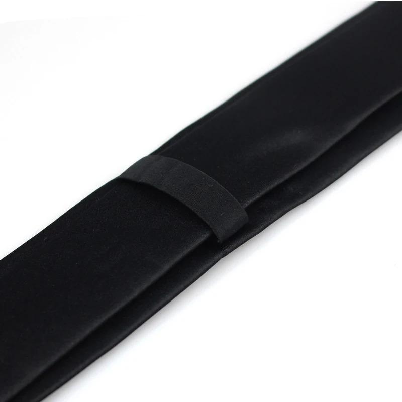 New Classic Black Ties for Men Silk Mens Neckties for Wedding Party Business Adult Neck Tie 3 Sizes Casual Solid Tie