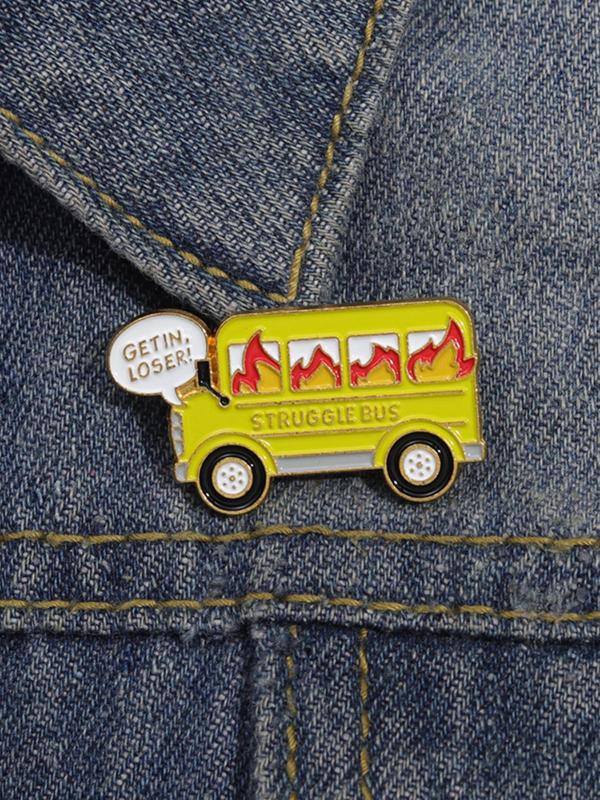 Bus Design Brooch, Cute Bus Badge for Women & Men, Fashion Brooch for Daily Clothing Decor, Trendy All-match & Exquisite Brooch for Birthday Gift