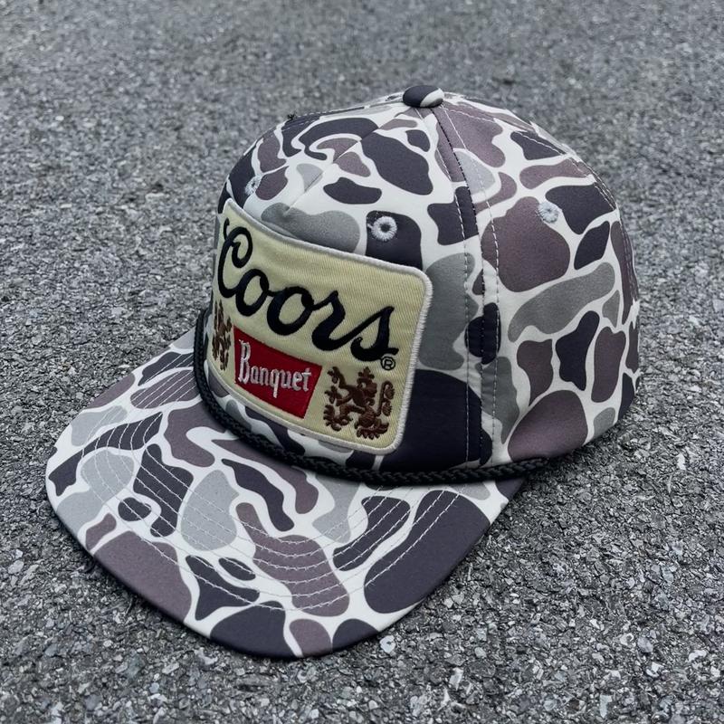 Coors Banquet Retro Vintage Camo Rope-brim SnapBack Hat