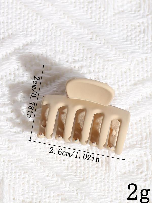 Simple Plain Matte Mini Hair Claws, Casual Versatile Small Claw Clips for Women & Girls, Minimalist Headwear Suitable for Thick Hair, Fashion Hair Accessories for Party, Daily Decor