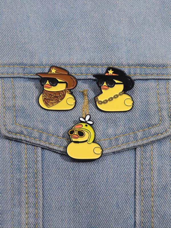 Cute Duck Design Brooch, Fashionable Badge for Clothes Backpack Hat Decoration, Trendy All-match & Exquisite Accessories for Birthday Gift