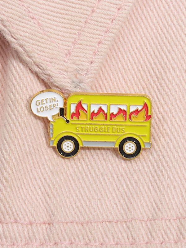 Bus Design Brooch, Cute Bus Badge for Women & Men, Fashion Brooch for Daily Clothing Decor, Trendy All-match & Exquisite Brooch for Birthday Gift