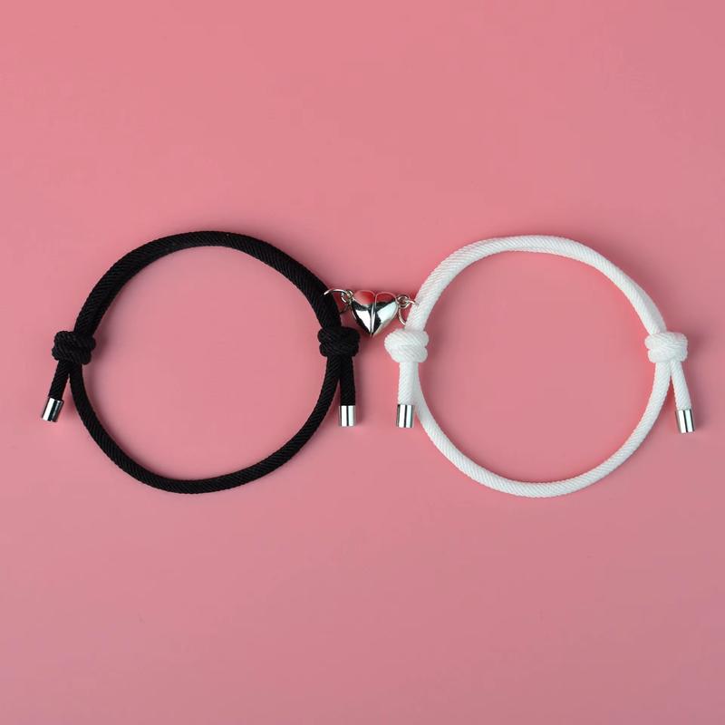 2PCS SET Braided Rope Magnetic Love Couple Bracelet Lovers Magnetic Lady Good Friend Bracelet Set Jewelry Gifts 2024 Hot Designs Does not apply