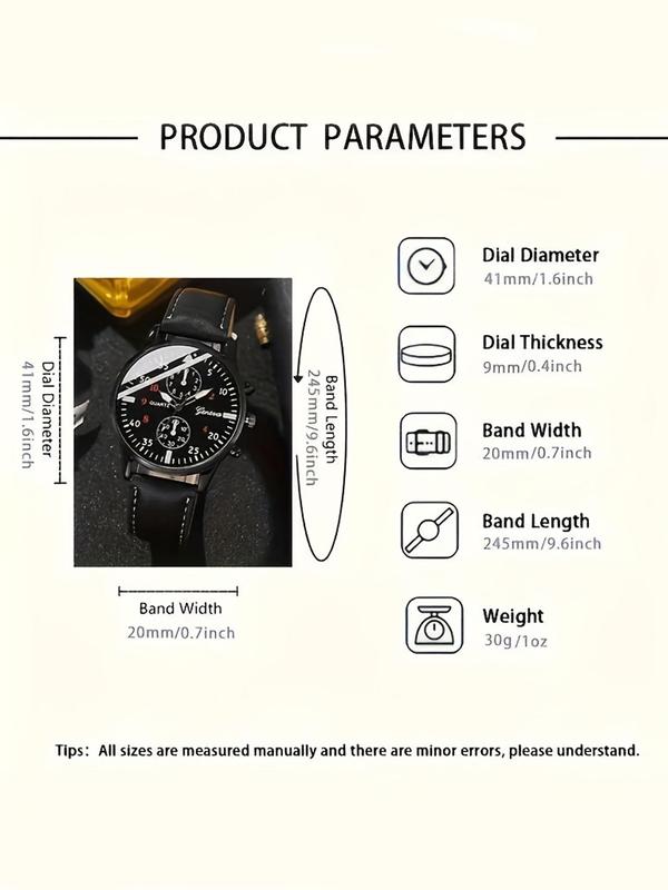 Men's Fashion Quartz Watch & Plaid Pattern Wallet & Sunglasses Set, Casual Style Wristwatch & Wallet & Sunglasses, Trendy Watch Set for Men As Gift,