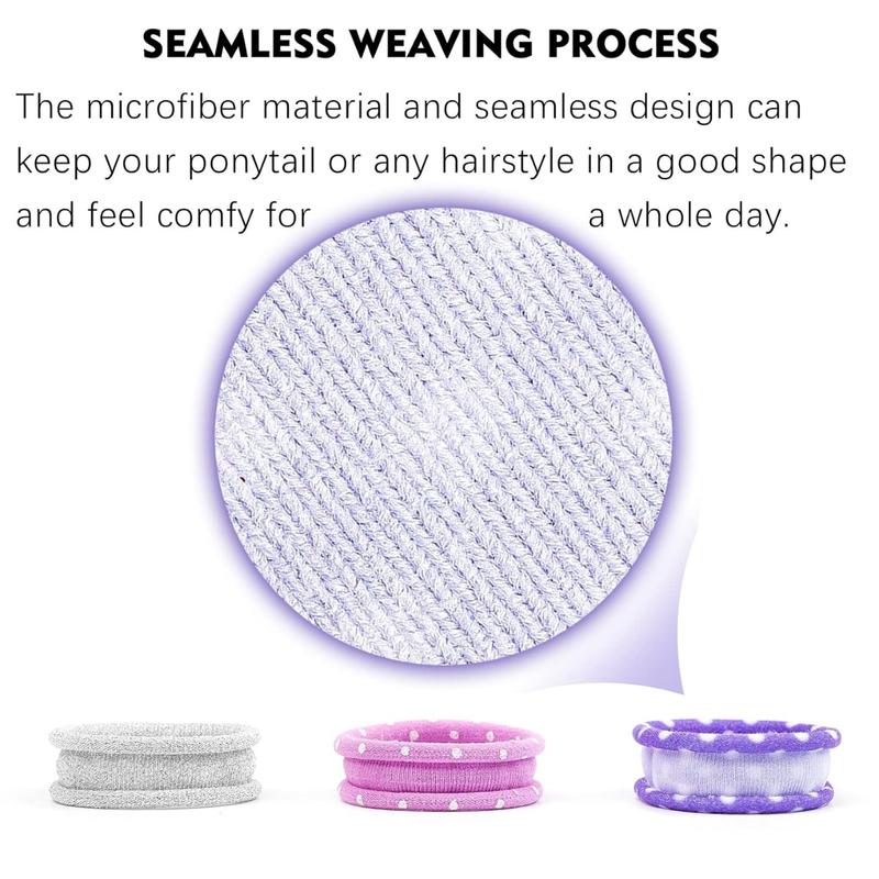 Hair Ties for Girls - 48 Pack No Slip Seamless Thick Curly Hair Ponytail Holders - Nylon Elastic Braiding Ties for Women (Multi-color)