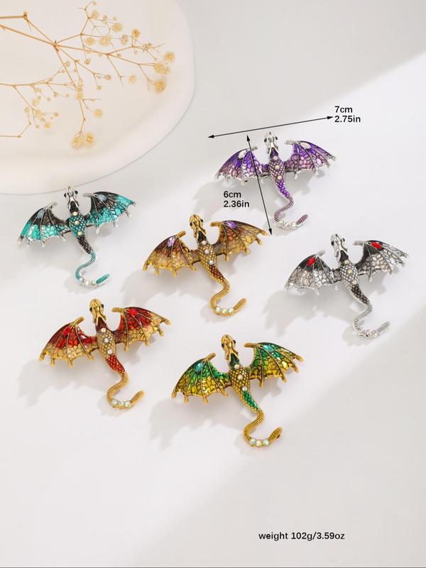 Dragon Design Brooches, Fashion Colorblock Rhinestone Decor Dragon Themed Brooch for Women & Men, Trendy All-match & Exquisite Brooch As Gift