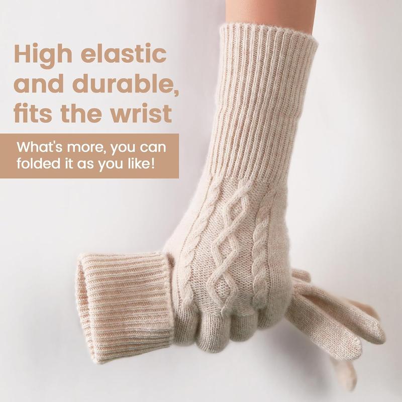 Winter Gloves Women - Warm Fleece Lined Winter Gloves with Touchscreen Fingers, Gloves for Women Cold Weather