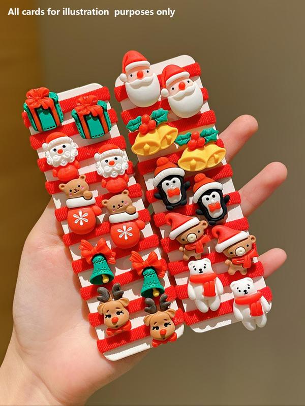 Cute Christmas Themed Hair Tie, 2024 New Style Santa Claus & Reindeer & Snowman Design Hair Tie, Fashion Hair Accessories for Women & Girls Hairstyles Ideas