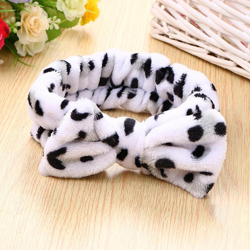 Leopard Print Hair Band, 1 Count Portable Bowknot Design Cute Headband for Face Wash Makeup Women Girls