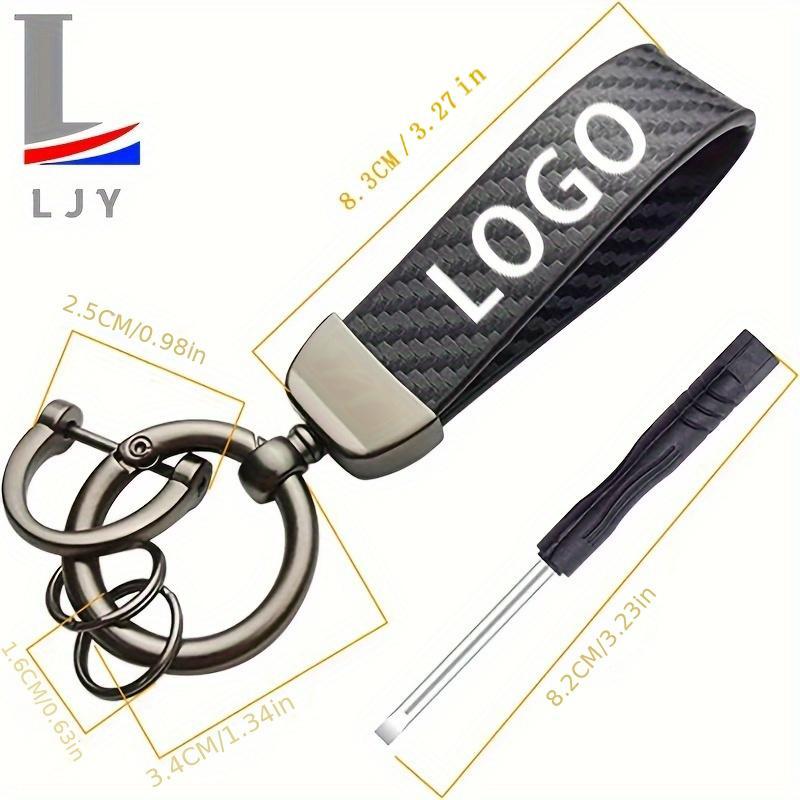 Car Keychain, Car Keychain with PU Leather Strap, Universal Keychain for Audi A3 A4 A5 A6 A7 A8 Q2 Q3 Q5 Q7