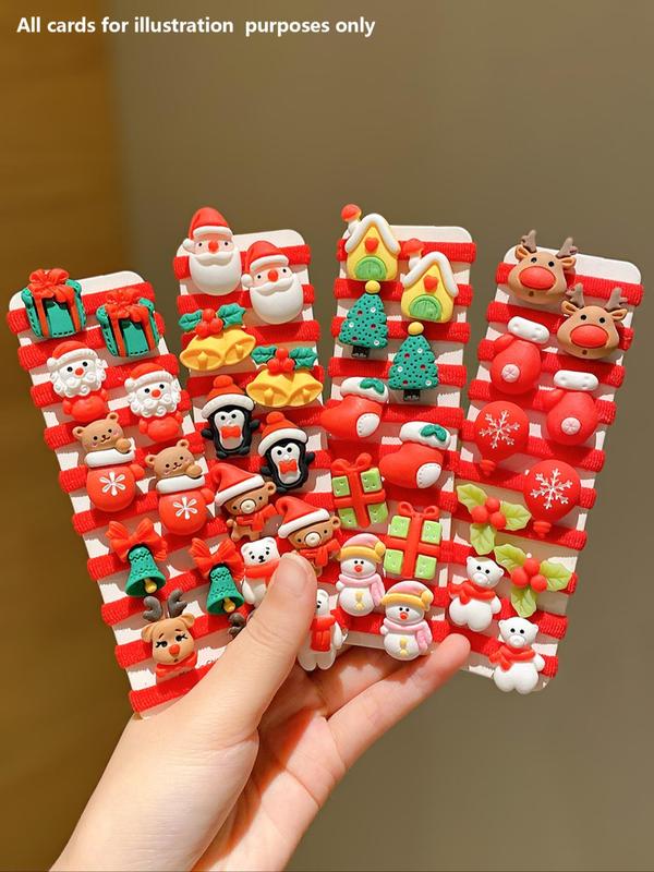 Cute Christmas Themed Hair Tie, 2024 New Style Santa Claus & Reindeer & Snowman Design Hair Tie, Fashion Hair Accessories for Women & Girls Hairstyles Ideas