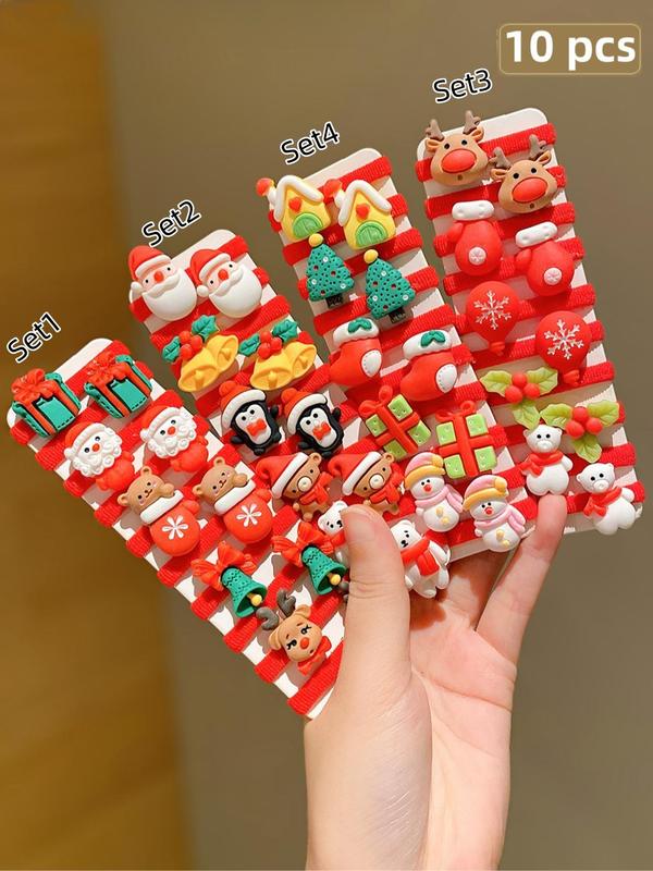 Cute Christmas Themed Hair Tie, 2024 New Style Santa Claus & Reindeer & Snowman Design Hair Tie, Fashion Hair Accessories for Women & Girls Hairstyles Ideas