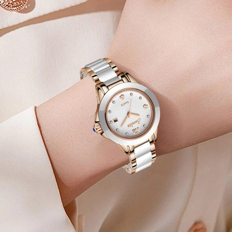 Fashion Women Watch Rose Gold Ladies Bracelet Watches Girl Reloj Mujer 2023 New Creative Watch Waterproof Date Clock Woman